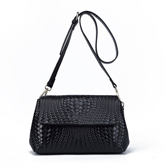 Genuine Leather Women's Woven Bag Crossbody Small Bag