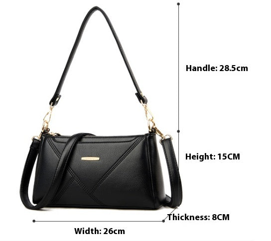 Texture Soft Leather Crossbody Bag Fashion Lady